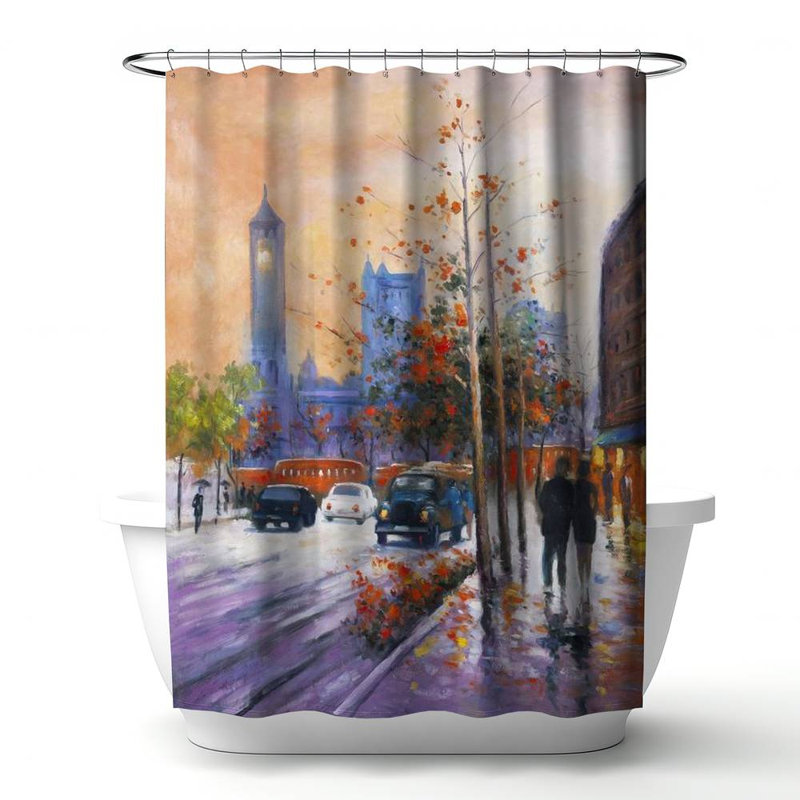 Shower Curtain CI192 – Polyester Shower Curtain, Dye Sublimation Print, 71" W × 74" L