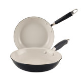 Anolon Advanced Ceramic Nonstick Frying Pan Set, 2 Piece, Black