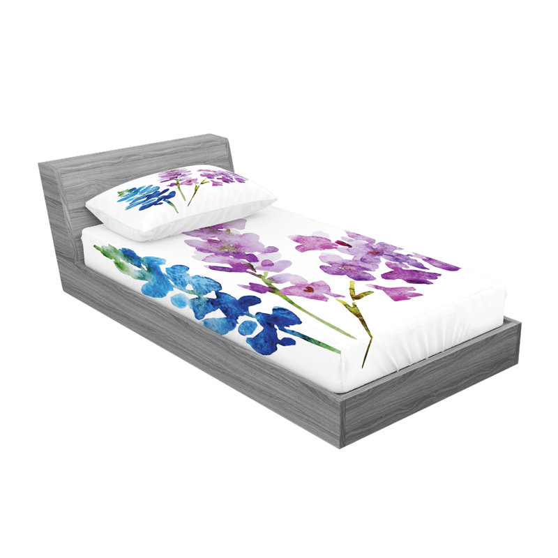 Multicolore drap-housse et coussin décoratif Ambesonne, Ensemble de draps-housses pour lit simple + 2 taie