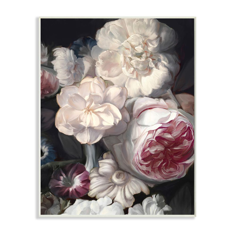 Pétales de fleurs rosées enchanteresses rose blanche fleurs de Ziwei Li-impression d’art graphique, Plaque murale