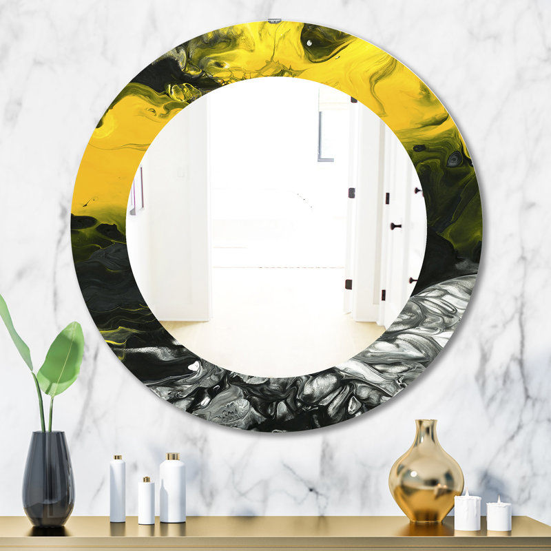 Marbré jaune 4 - miroir moderne, H 31,5 po x l po