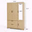 4 Doors Wardrobe Closet Mirror LED Drawers Hanging Rod