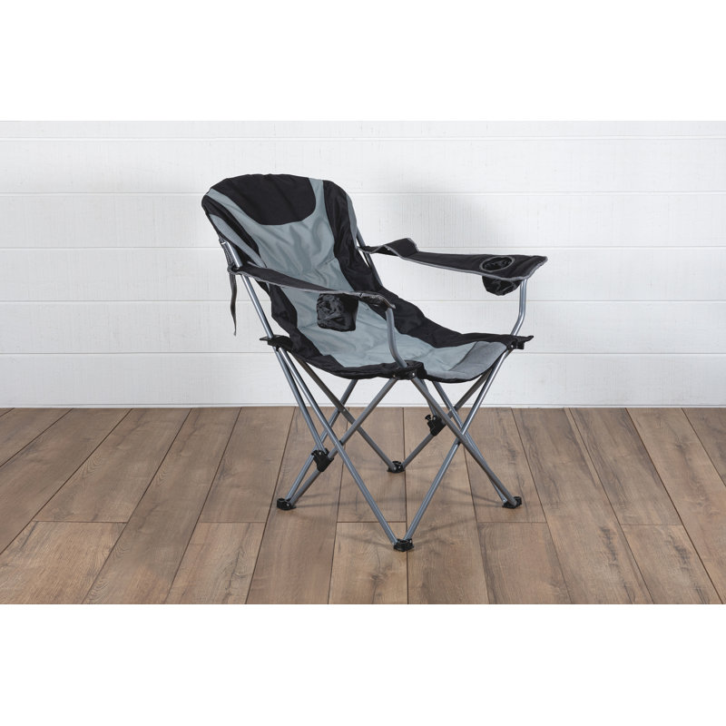 Fauteuil de camping inclinable avec sac de transport Manuel, Noir/gris