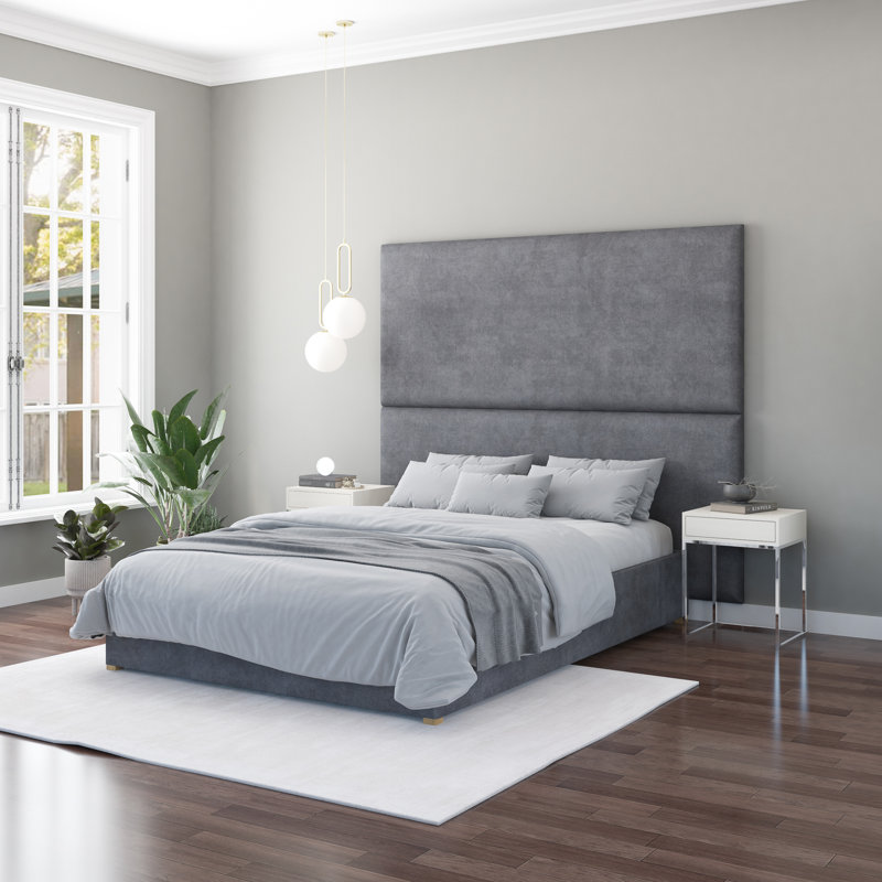 Nayali 90cm x 210cm Upholstered Wall Paneling, Steel