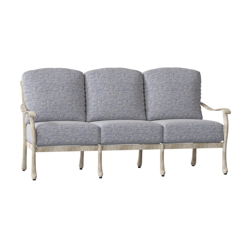 Casa Outdoor 3 - Seat Patio Sofa, Weathered White, Canvas Spa Sunbrella® Canvas