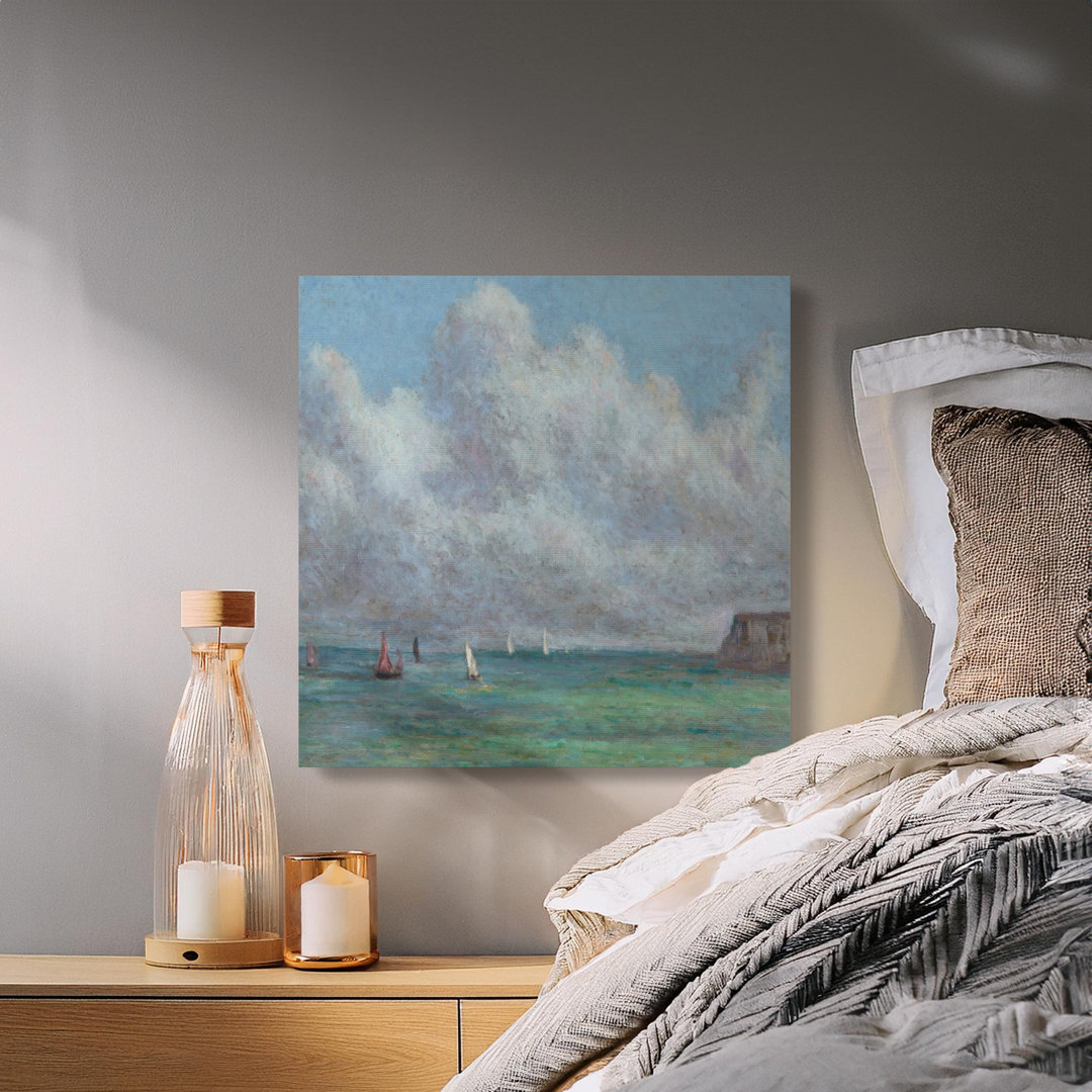 Seascape Canvas Wall Art, Sailboats Painting, Gallery Wrapped Canvas Print, Archival Quality, Coastal Decor, Ready to Hang, Ocean Art