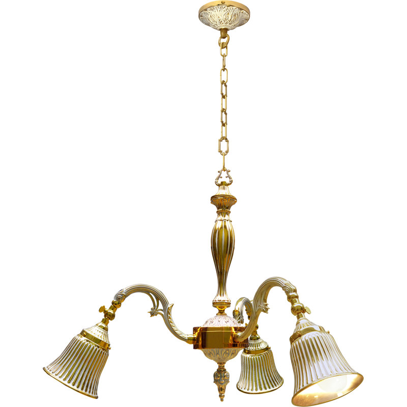 Esparto 3 - Light Candle Style LED Chandelier, White Patina Gold