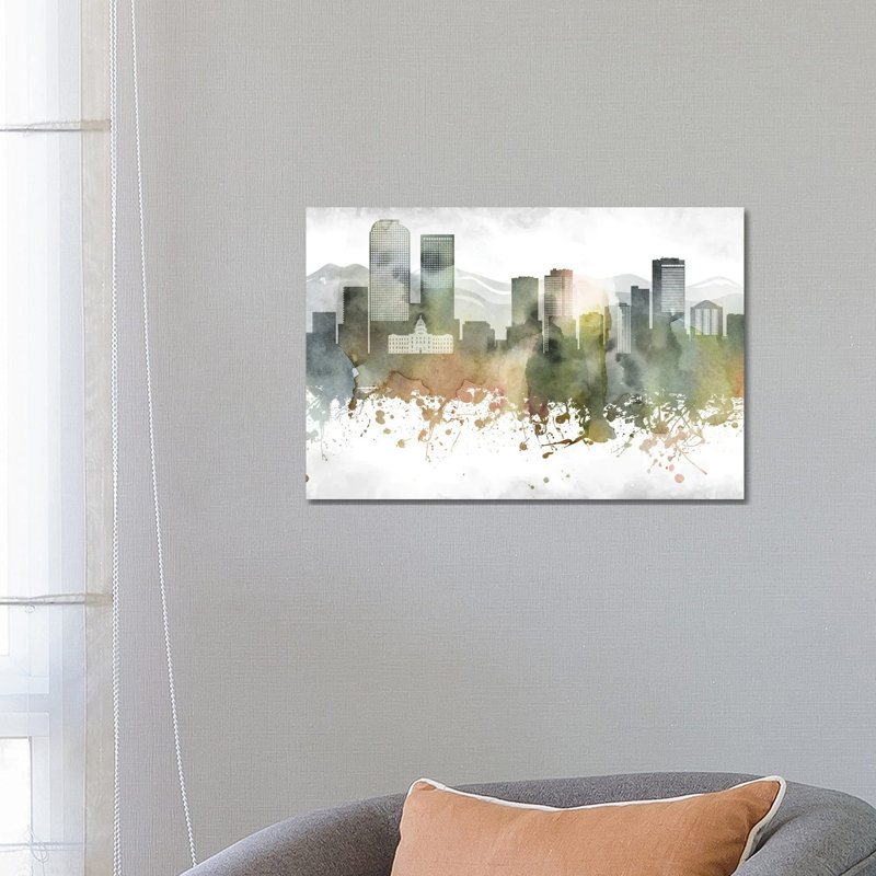 Denver Skyline by WallDecorAddict - Wrapped Canvas Print, 66.04 cm H x 45.72 cm W