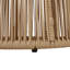 Tables de patio sans assemblage, dessus en bois d'acacia, tressage moderne en corde pour terrasse.-807162687
