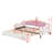 Extending Daybed With LED Lights, Modern Upholstered Princess Daybed With Crown Headboard-849362123