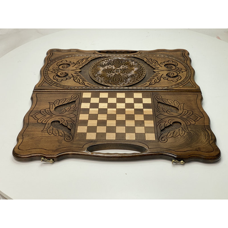 A & E Millwork Ltd Solid Wood Checkers and Backgammon