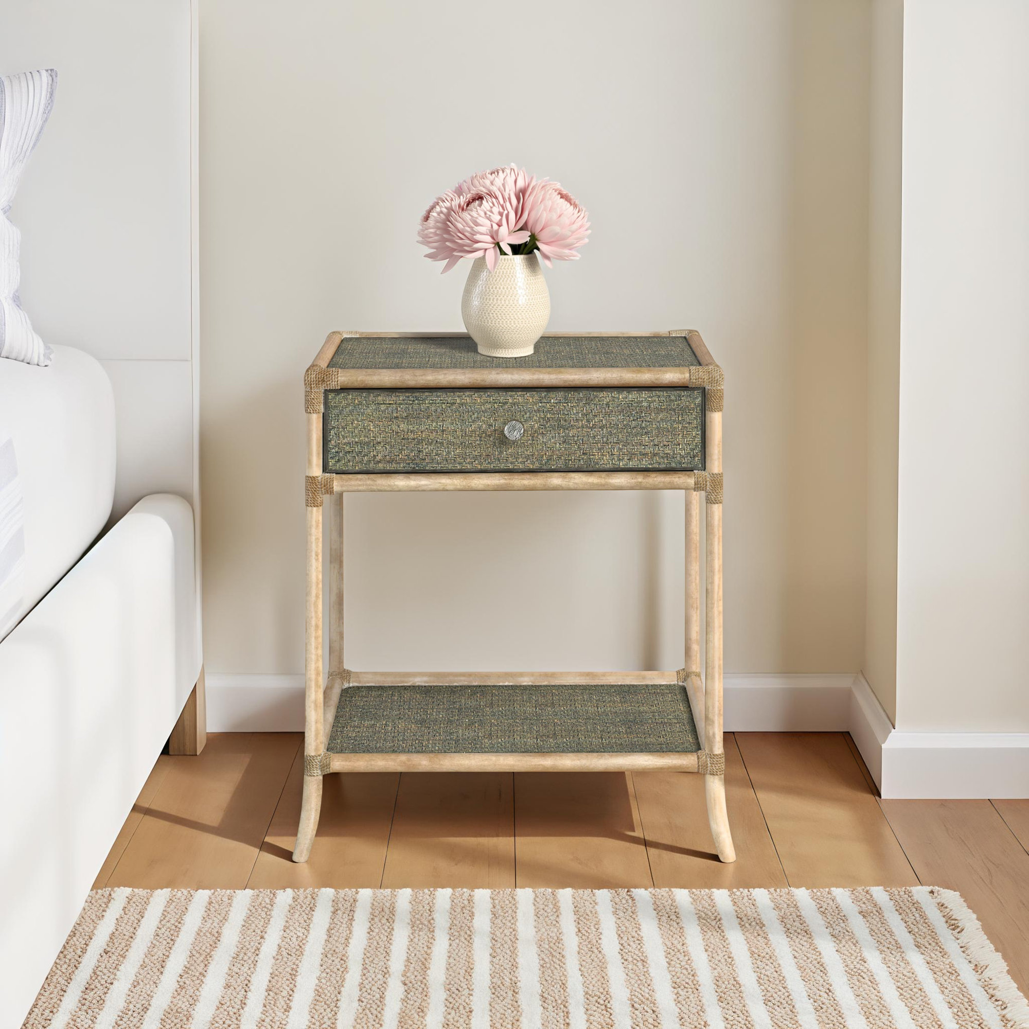 Retreat 1 - Drawer Nightstand, Dune/Green