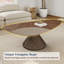 Table basse 47 po Mid Century Modern, table basse triangulaire en bois massif avec base en acier, brun