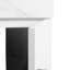Meuble-lavabo blanc, compact et parfait pour les petites salles de bain ou les salles d'eau, matériau en bois massif, deux portes pleine extension, lavabo en céramique avec trous pré-percés, meuble-lavabo à finition brillante sans lavabo,