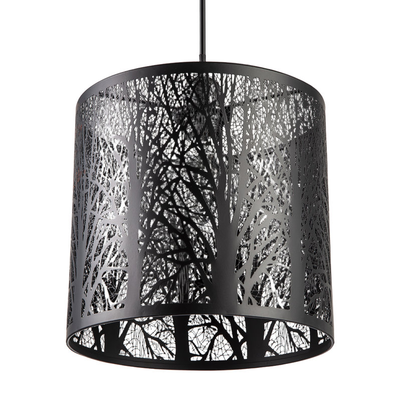 25cm H Metal Drum Pendant Shade ( No Direct Attachment Method ), Black