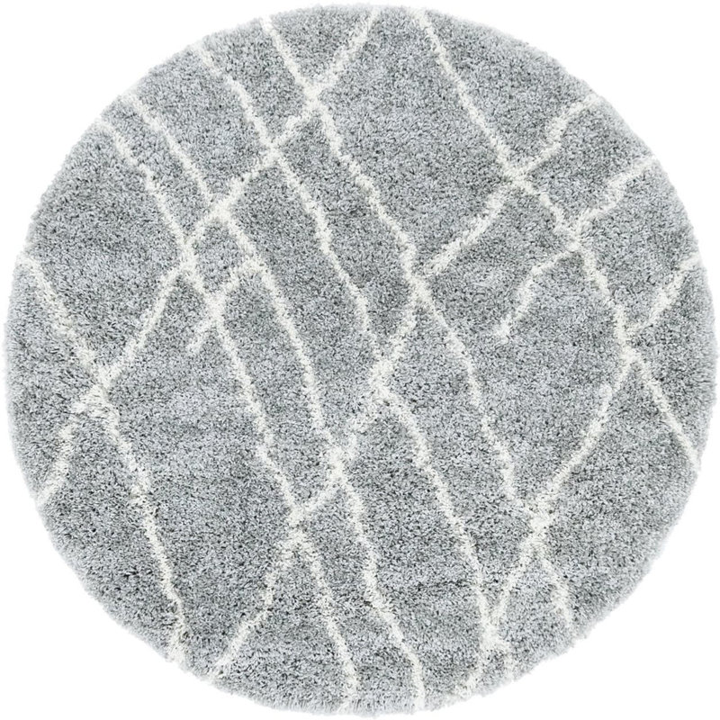 Striped Indoor Rug, Round 4'1"