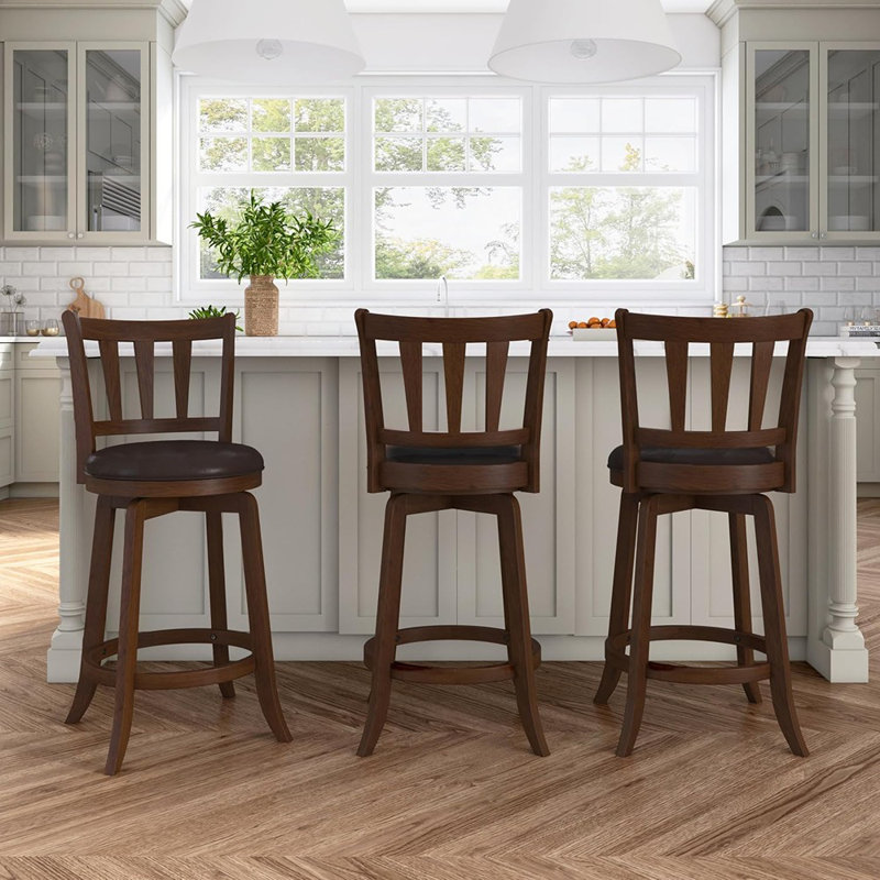 Counter-Height Swivel Stool, Cherry Finish