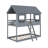 Twin Over Twin Wood Bunk Bed With Roof,Window, Guardrail And Ladder-435300561