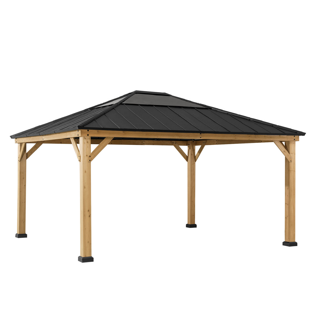 Sunjoy Zedernholz Gazebo ERNIR - 393cm x 452cm