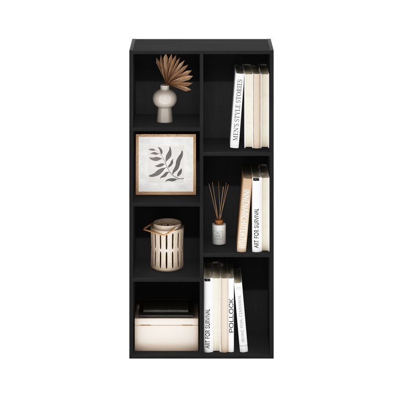 Gonzales 41.7" H x 19.5" W Standard Bookcase, Black, (7 Shelves) 41.70"H x 19.50"W x 9.40"D