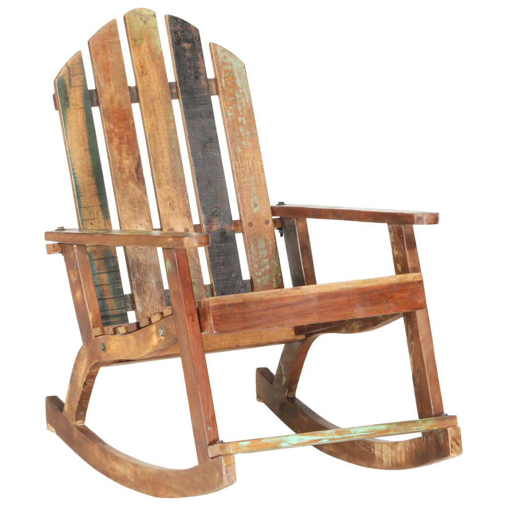 Millwood Pines Garden Rocking Chair Solid Reclaimed Wood Lounge Seat ...
