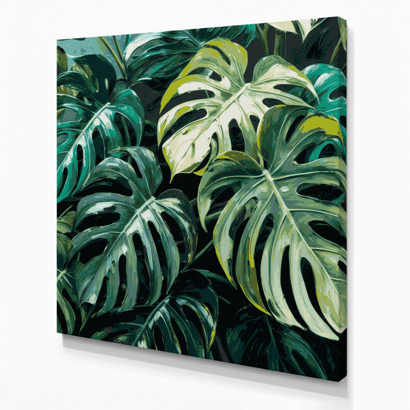 Art mural sur toile Botanical Monstera Deliciosa, H 16 po x l 16 po