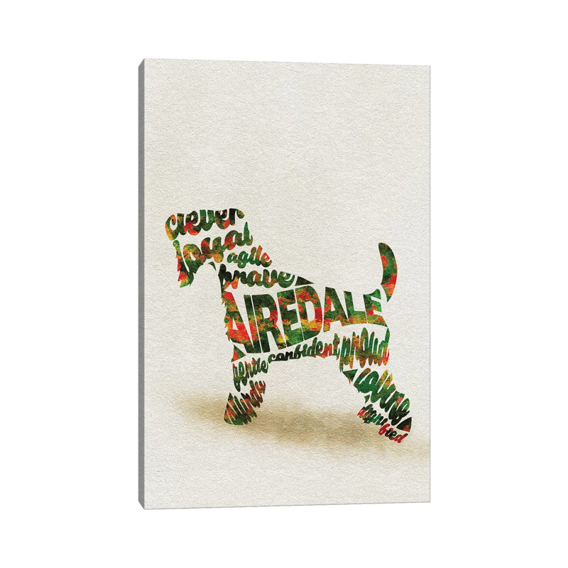 Airedale Terrier by Ayse Deniz Akerman - Wrapped Canvas Gallery-Wrapped Canvas Giclée, 20.32 cm H x 30.48 cm W