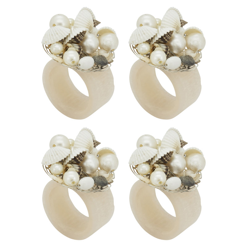 Rond de serviette en résine Seashore Splendor (ensemble de 4)