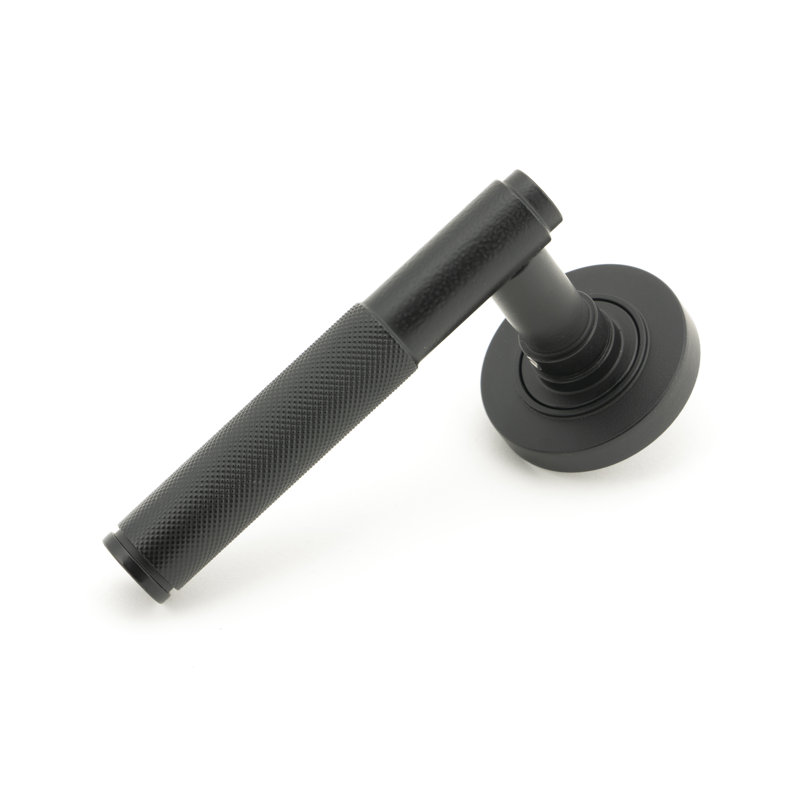 Brompton Lever on Rose Set (Plain), Matt Black