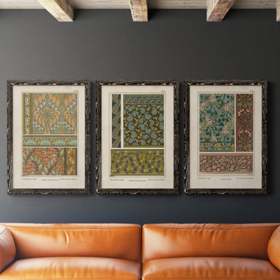 Nouveau Decorative VII - Ensemble de 3 peintures sur toile encadrées