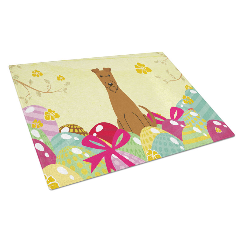 The Holiday Aisle Saroyan Glass Irish Terrier Cutting Board