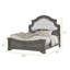 Grand lit de style traditionnel en bois gris rustique