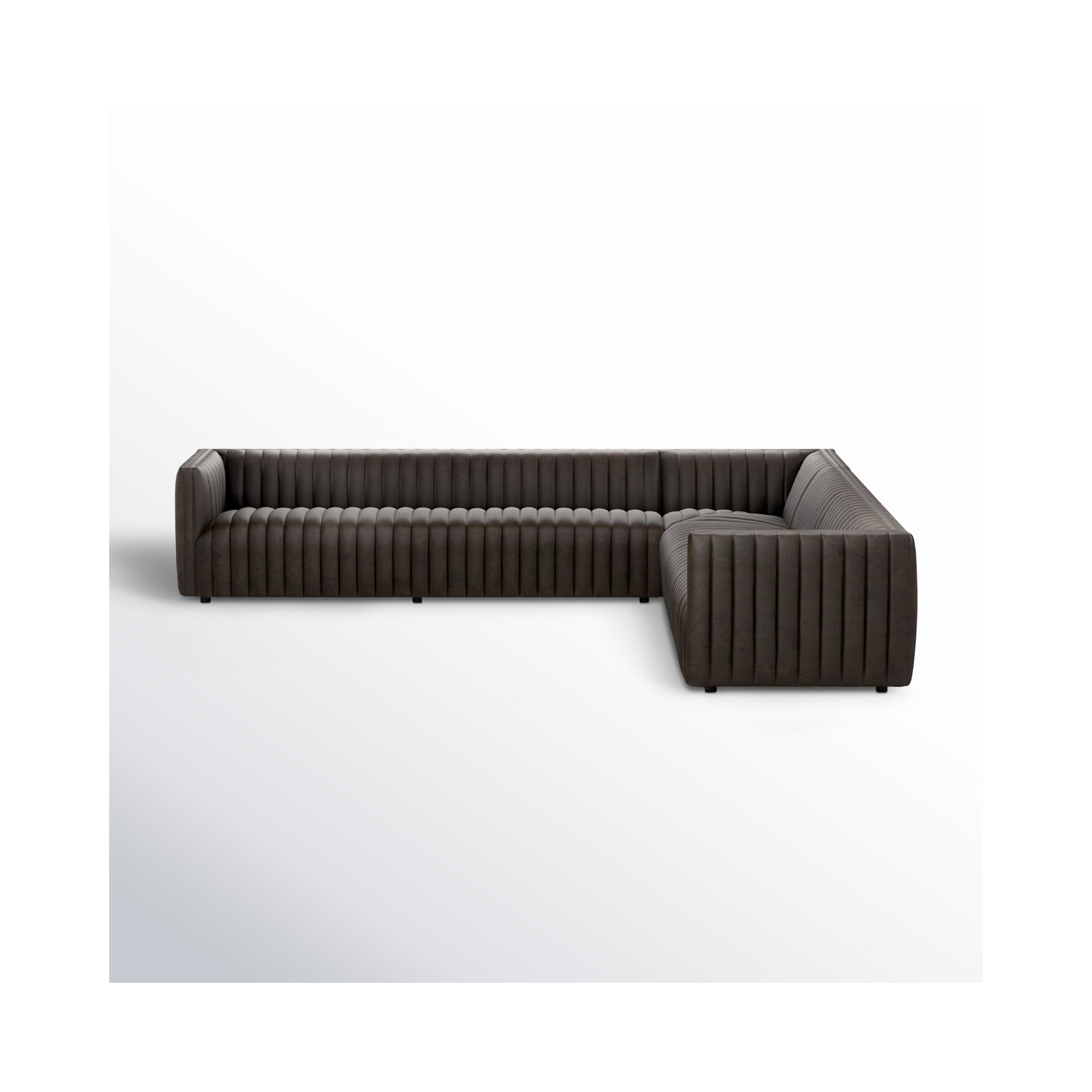 Brandt Upholstered L-Sectional, Deacon Wolf Genuine Leather