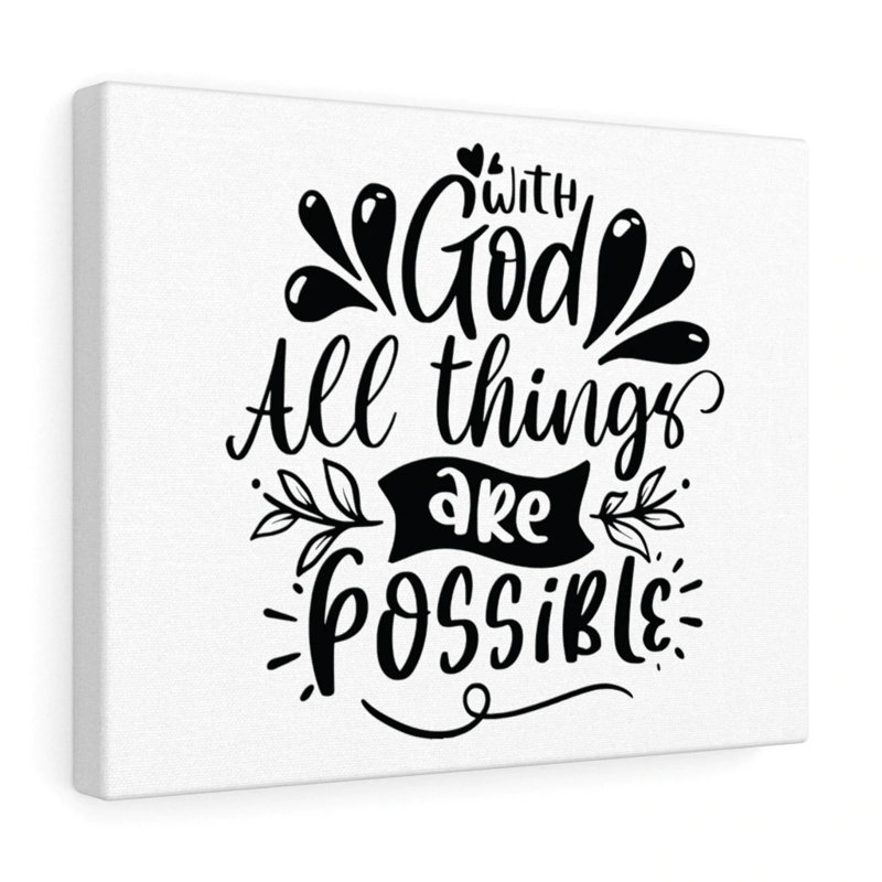 God All Things Are Possible - Wrapped Canvas Print, 28cm H x 36cm W