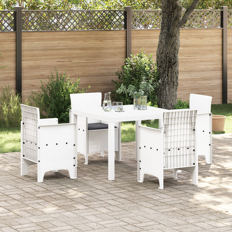 Ensemble de salle à manger de jardin en polypropylène brun 5 pièces vidaXL, Anthracite