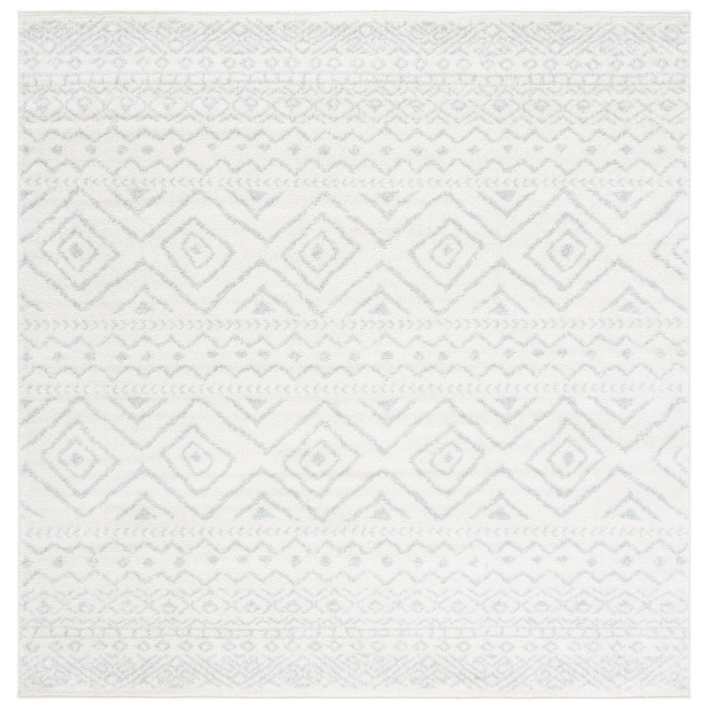 Tapis ivoire / gris clair Sutphin Southwestern, Carré 6 pi 7 po