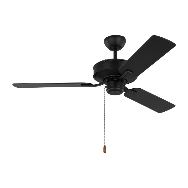 48'' Ceiling Fan, Midnight Black/American Walnut, Midnight Black