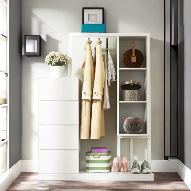 Armoire 4 tiroirs avec tablettes de rangement