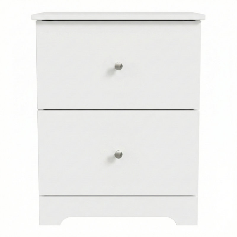Blaklee Modern 23.7" 2-Drawer Nightstand, White, Individual
