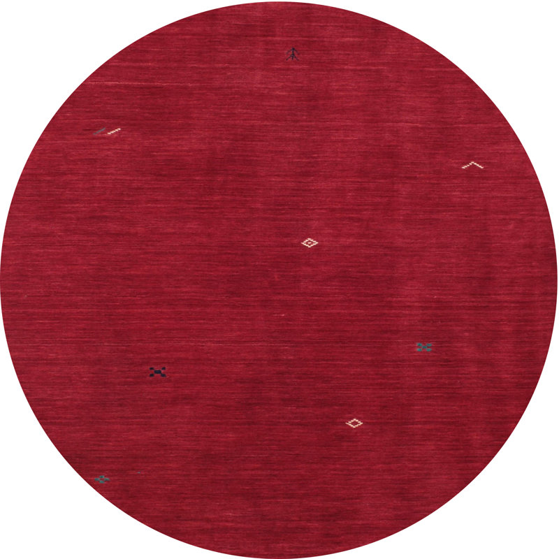 Tapis de zone rouge contemporaine, Rond 5 pi