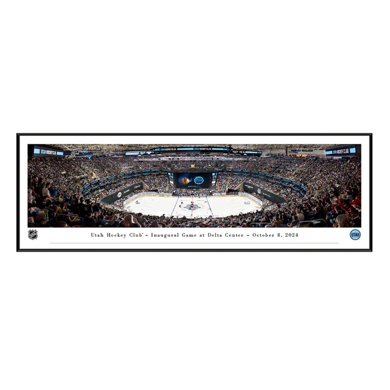 Utah Hockey Club, match d'ouverture, Cadre noir standard, Pas de tapis, H 13,75 po x l 40,75 po x P 0,875 po