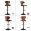 Bar Stools Set of 2 Seat Adjustable Height 62.2-85.1cm Bentwood Swivel Barstools with Back & Footrest - PU Leather Upholstered Bar Chair for Bar, Kitchen, Dining Room-522226692-529745437-529745439