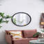 Miroir mural 32 "avec cadre perlé en métal, miroir mural