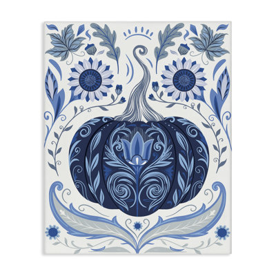  Symmetrical Floral Pumpkin Canvas Wall Art by Arrolynn Weiderhold