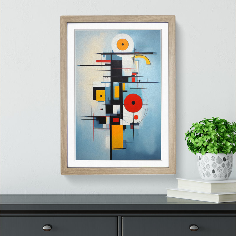 Bauhaus Expressionism Art - Framed Print, Oak Framed, 34cm H x 25cm W