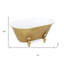 Baignoire décorative en métal doré et blanc 12 po