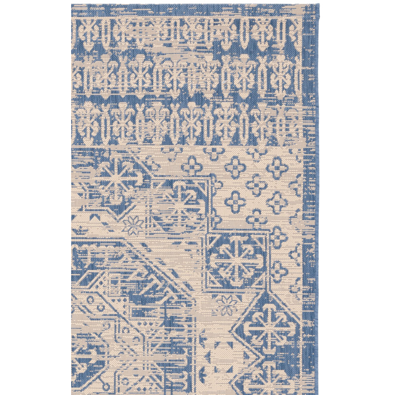 Tapis oriental d'intérieur / extérieur Courtyard Performance, Rectangle 6 pi 7 po x 9 pi 6 po