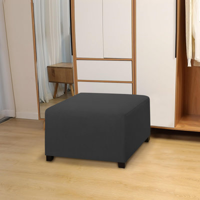 Easy-Going 100% Dual Waterproof Stretch Ottoman Cover 30X30x15inch Square Folding Storage Stool Furniture Protector Soft Slipcover For Living Room Dar -  Color of the face home, LLB0C9W51BRZ