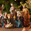  Ensemble de crèche de Noël, figurines de crèche de Noël et figurines 8 po de la Sainte-Famille, or rouge et vert, Noël, Jésus