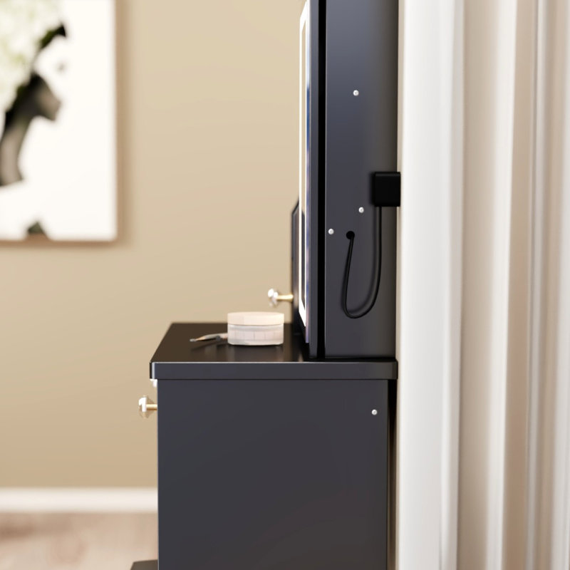 Petit meuble-lavabo pour maquillage, Noir